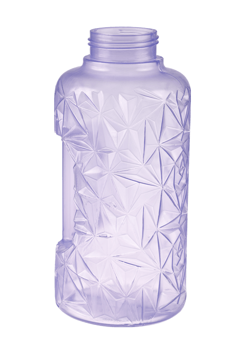 1L PP زجاجة ماء شفافة على شكل مضلع مع مقبض