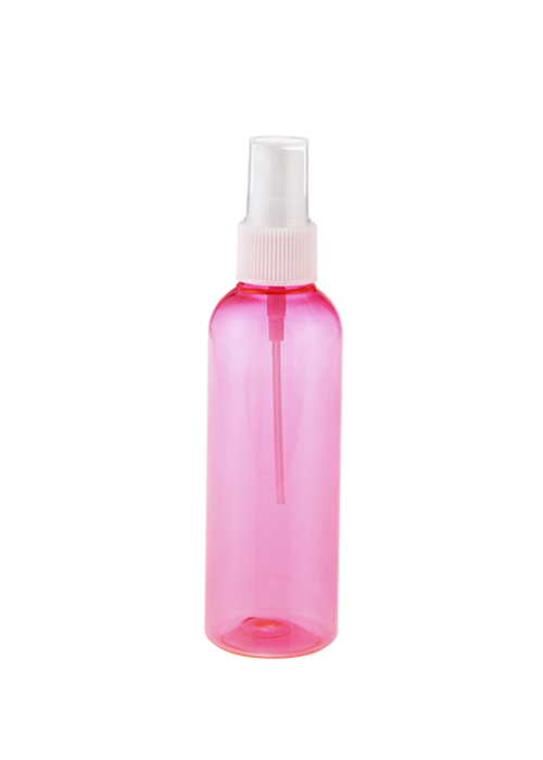 زجاجة رذاذ PET شفافة وردية سعة 100-200 مللي لتطهير الزجاجات السائلة