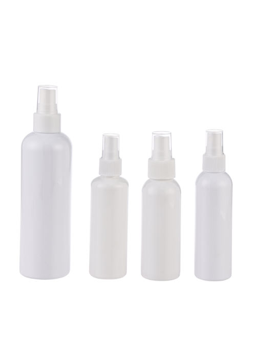 100-250 مللي PET الأبيض زجاجة رذاذ مستديرة مطهر زجاجة رذاذ الكحول التعقيم