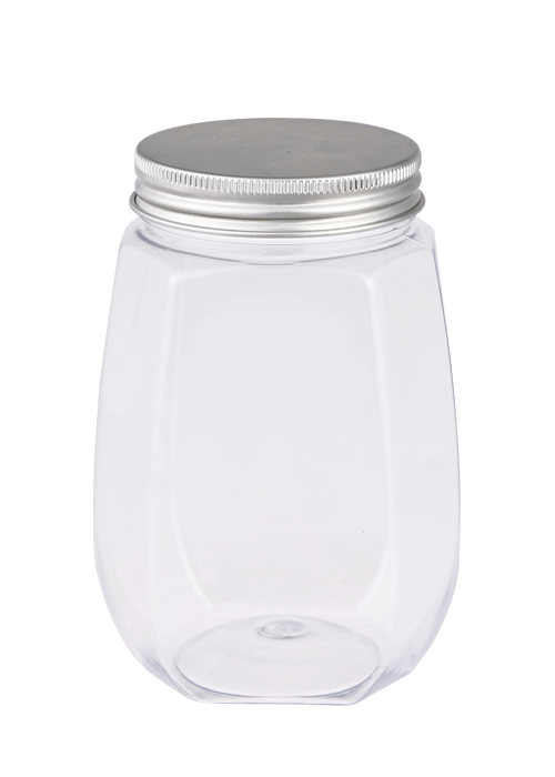 200-400 مل PET الألومنيوم غطاء زجاجة جولة زجاجة الغذاء الجوز التعبئة والتغليف جرة